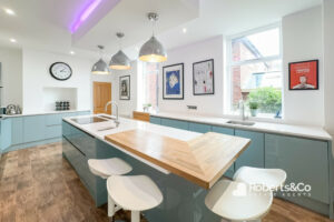 open and colourful kitchen from roberts&co estate agents preston, ashton on ribble