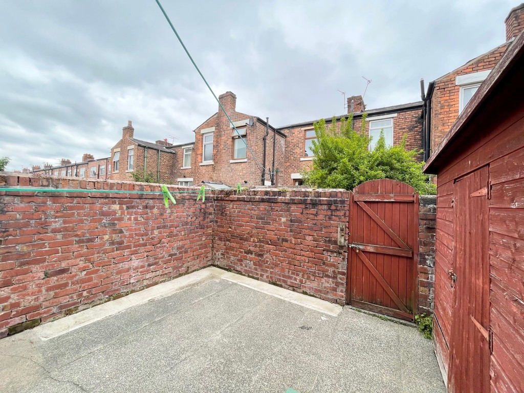 Back garden and shed, home in Preston