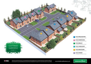 computer generated image of street with homes, properties in Bamber Bridge