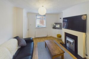 living room and built-in storage, home in Farington